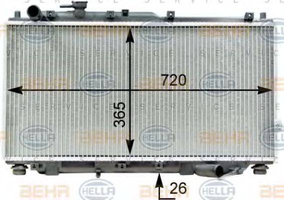 HELLA 8MK376763531 Радиатор, охлаждение двигателя