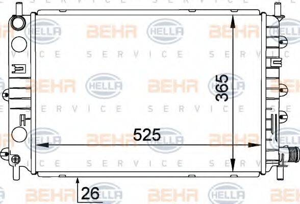 HELLA 8MK376764001 Радиатор, охлаждение двигателя