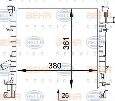 HELLA 8MK376764251 Радиатор, охлаждение двигателя