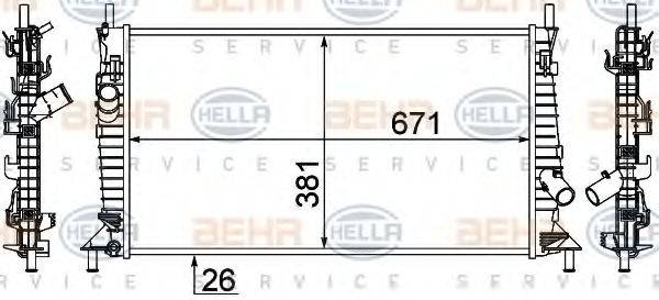 HELLA 8MK376764341 Радиатор, охлаждение двигателя