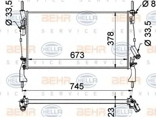 HELLA 8MK376764401 Радиатор, охлаждение двигателя