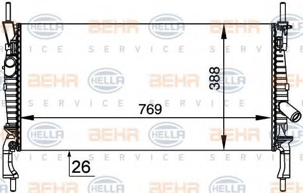 HELLA 8MK376764411 Радиатор, охлаждение двигателя