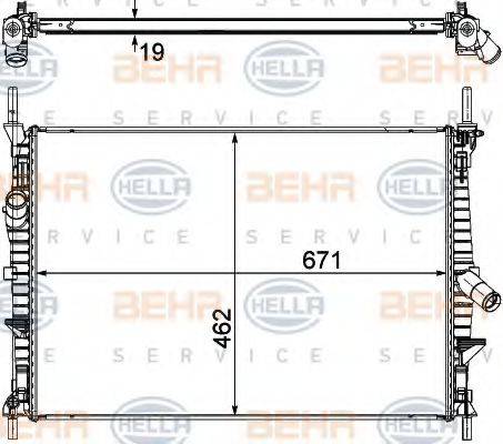 HELLA 8MK376764501 Радиатор, охлаждение двигателя