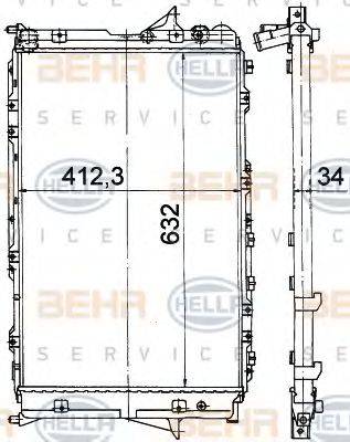 HELLA 8MK376765161 Радиатор, охлаждение двигателя