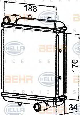 HELLA 8MK376765241 Радиатор, охлаждение двигателя