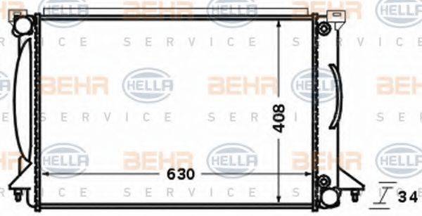 HELLA 8MK376766341 Радиатор, охлаждение двигателя