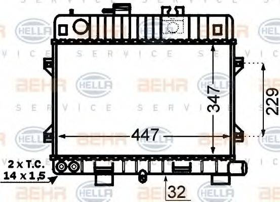 HELLA 8MK376766451 Радиатор, охлаждение двигателя