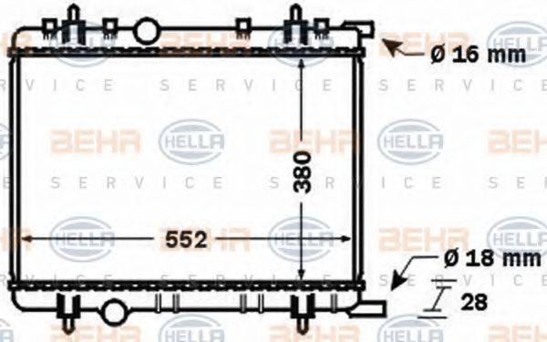 HELLA 8MK376767071 Радиатор, охлаждение двигателя