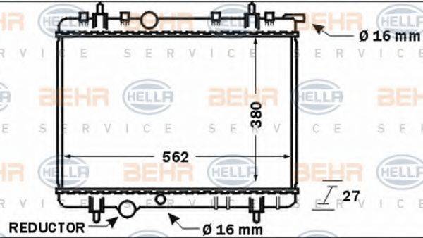 HELLA 8MK376767081 Радиатор, охлаждение двигателя