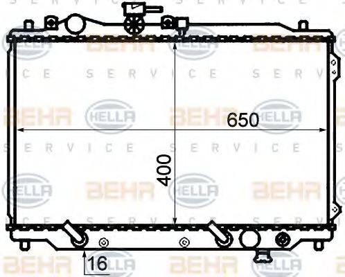 HELLA 8MK376769531 Радиатор, охлаждение двигателя