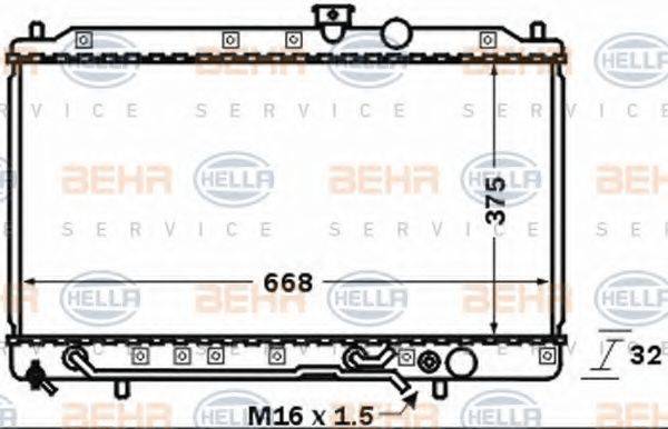 HELLA 8MK376770001 Радиатор, охлаждение двигателя