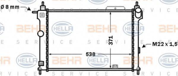 HELLA 8MK376771061 Радиатор, охлаждение двигателя