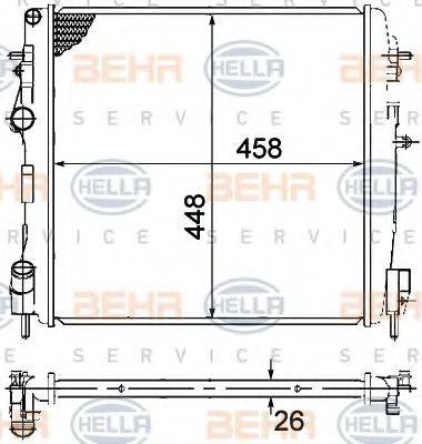 HELLA 8MK376771791 Радиатор, охлаждение двигателя