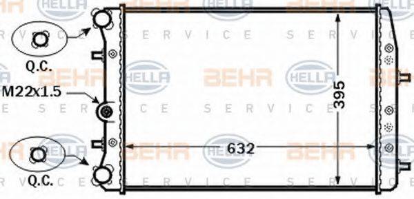 HELLA 8MK376772521 Радиатор, охлаждение двигателя