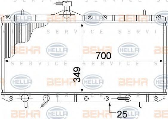 HELLA 8MK376773031 Радиатор, охлаждение двигателя