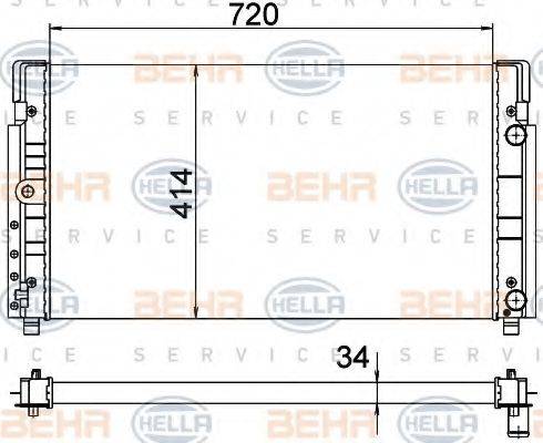 HELLA 8MK376773771 Радиатор, охлаждение двигателя