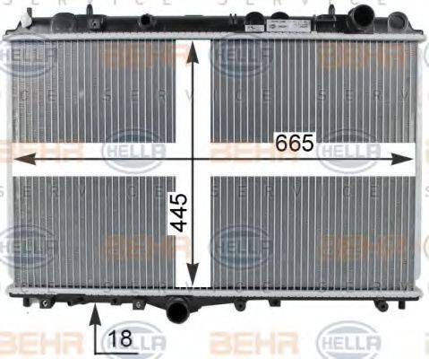 HELLA 8MK376774131 Радиатор, охлаждение двигателя