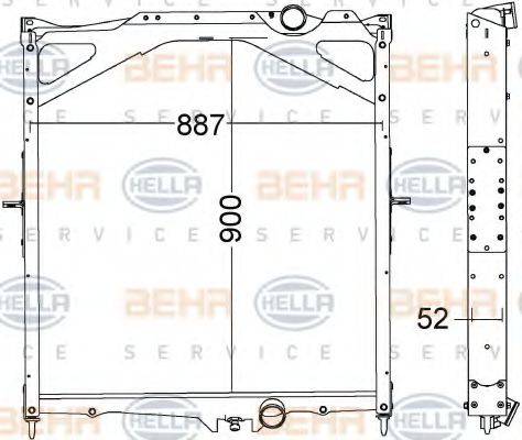 HELLA 8MK376774791 Радиатор, охлаждение двигателя