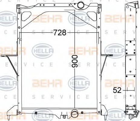 HELLA 8MK376775001 Радиатор, охлаждение двигателя