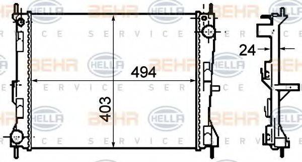 HELLA 8MK376781161 Радиатор, охлаждение двигателя