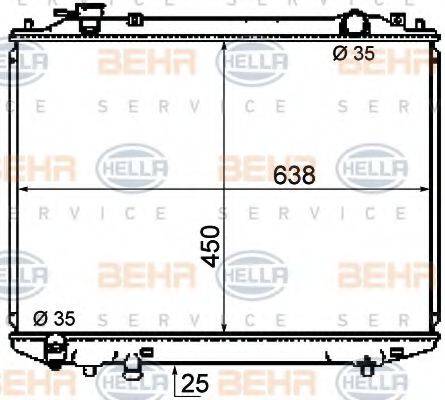 HELLA 8MK376787101 Радиатор, охлаждение двигателя