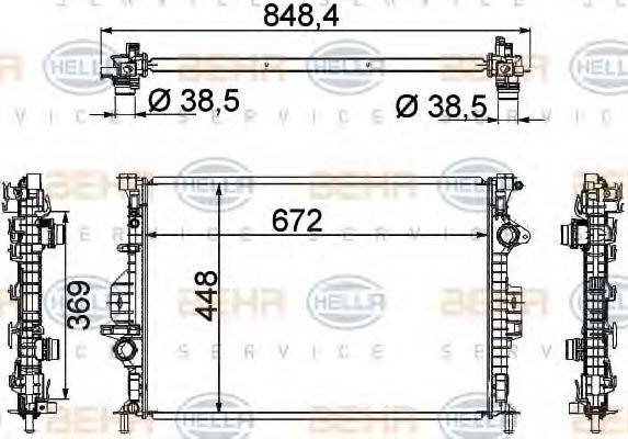 HELLA 8MK376787121 Радиатор, охлаждение двигателя