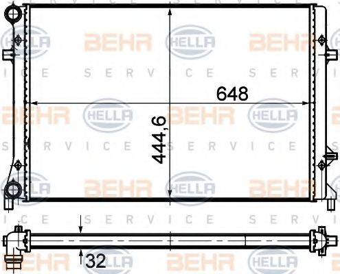 HELLA 8MK376787361 Радиатор, охлаждение двигателя