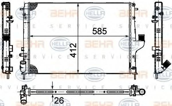 HELLA 8MK376787651 Радиатор, охлаждение двигателя