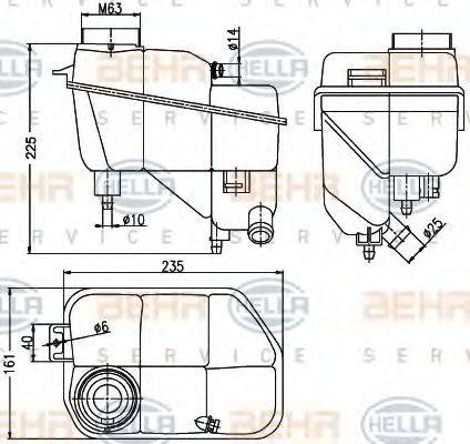 HELLA 8MA376789701 Компенсационный бак, охлаждающая жидкость