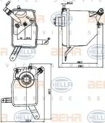 HELLA 8MA376789731 Компенсационный бак, охлаждающая жидкость