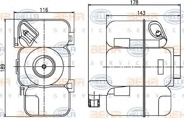 HELLA 8MA376789741 Компенсационный бак, охлаждающая жидкость
