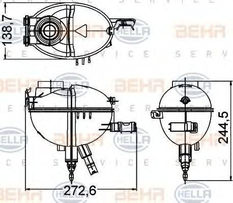 HELLA 8MA376789771 Компенсационный бак, охлаждающая жидкость