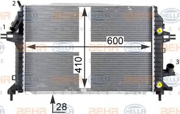 HELLA 8MK376790031 Радиатор, охлаждение двигателя