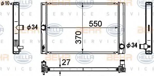 HELLA 8MK376790151 Радиатор, охлаждение двигателя