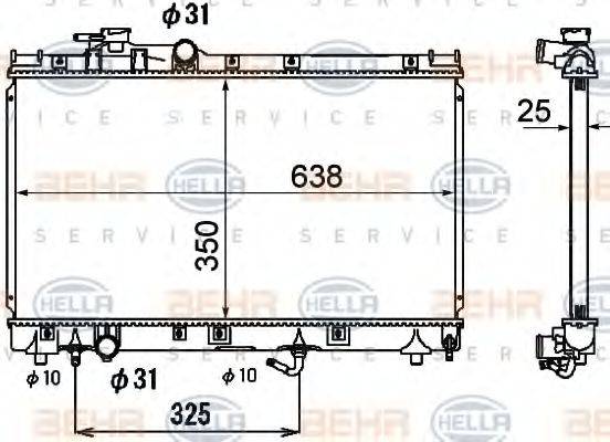 HELLA 8MK376790161 Радиатор, охлаждение двигателя