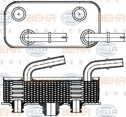 HELLA 8MO376790791 Масляный радиатор, автоматическая коробка передач