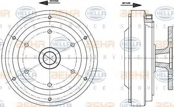 HELLA 8MV376791261 Сцепление, вентилятор радиатора