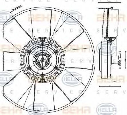 HELLA 8MV376791281 Вентилятор, охлаждение двигателя