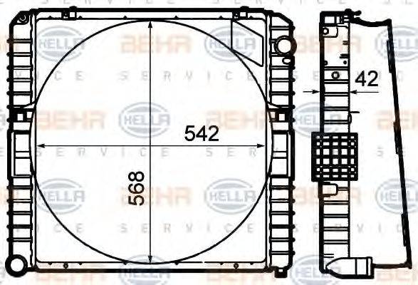 HELLA 8MK376792181 Радиатор, охлаждение двигателя