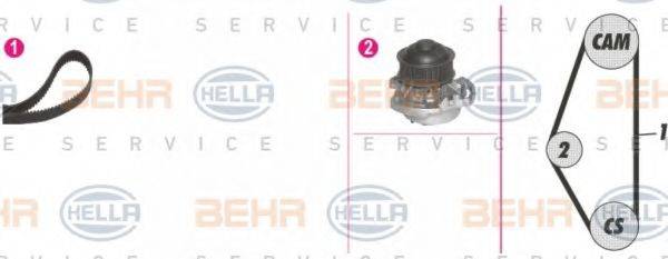 HELLA 8MP376802811 Водяной насос + комплект зубчатого ремня