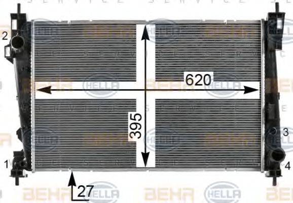 HELLA 8MK376900021 Радиатор, охлаждение двигателя