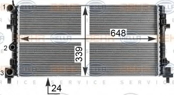 HELLA 8MK376902011 Радиатор, охлаждение двигателя