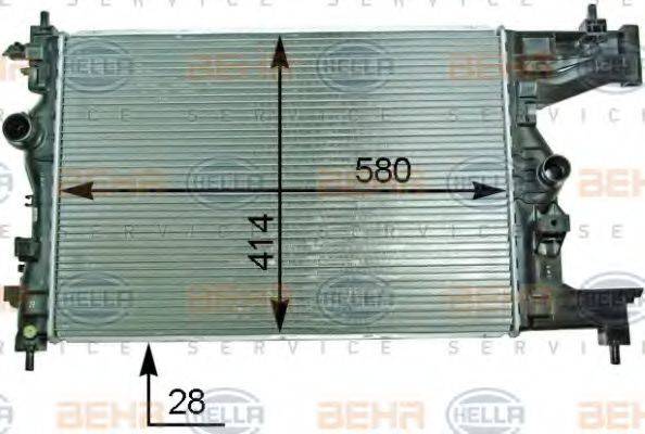 HELLA 8MK376910221 Радиатор, охлаждение двигателя