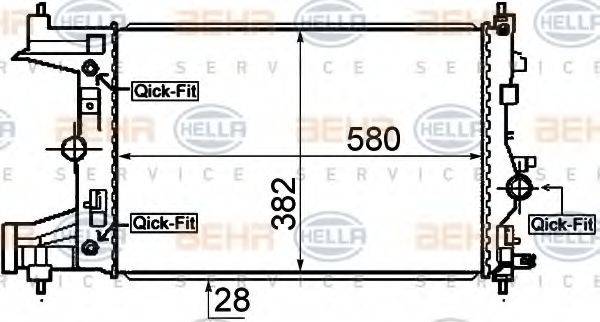 HELLA 8MK376910351 Радиатор, охлаждение двигателя