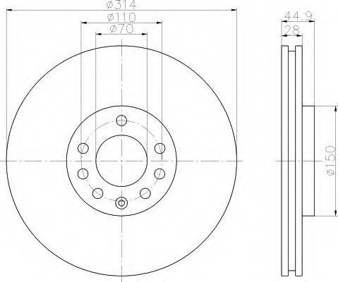 HELLA 8DD355109251 Тормозной диск