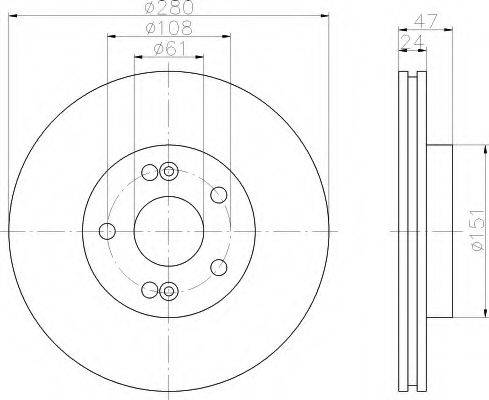 HELLA 8DD355109271 Тормозной диск