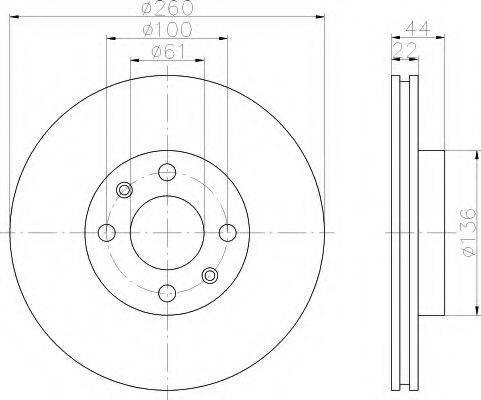 HELLA 8DD355109321 Тормозной диск