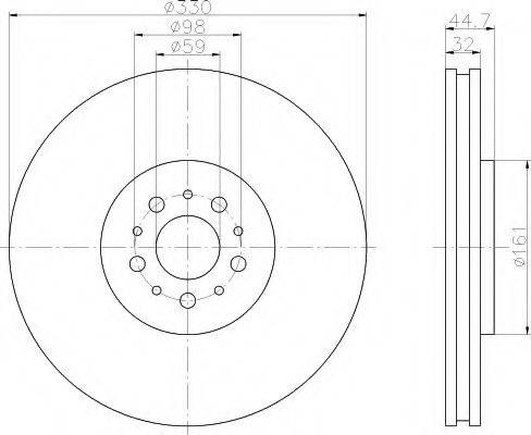 HELLA 8DD355109381 Тормозной диск