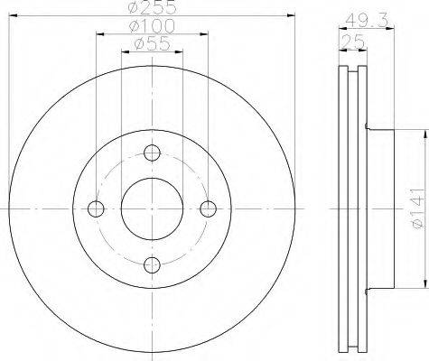 HELLA 8DD355110411 Тормозной диск