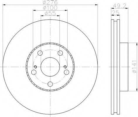 HELLA 8DD355110521 Тормозной диск